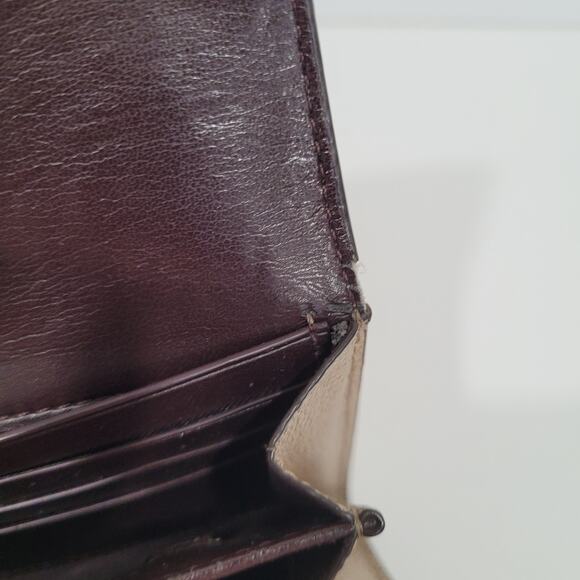 Coach Long Wallet Crossgrain Envelope Metalic Champagne Designer Large Leather - Picture 7 of 10